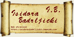 Isidora Badrljički vizit kartica
